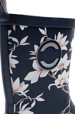 Gummistiefel mit Blumen-Muster, blau, Gr. 24/25 Mikk-Line