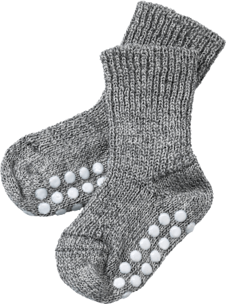 ABS Socken aus Bio-Schurwolle, grau, Gr. 23/26 ALANA