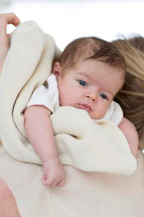 Decke aus Bio-Wolle, weiß, ca. 80 x 100 cm ALANA