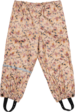 Regenhose mit Blumen-Muster, braun & rosa, Gr. 122/128 Mikk-Line