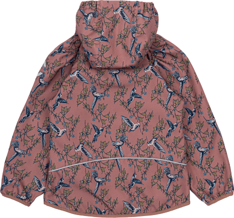 Softshelljacke mit Vogel-Muster, rosa, Gr. 122/128 Mikk-Line