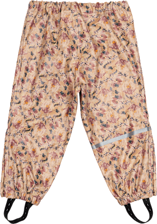 Regenhose mit Blumen-Muster, braun & rosa, Gr. 122/128 Mikk-Line