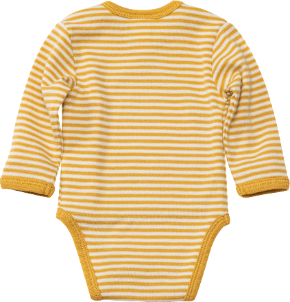 Wickelbody aus Bio-Wolle und Seide, weiß & gelb, Gr. 50/56 ALANA