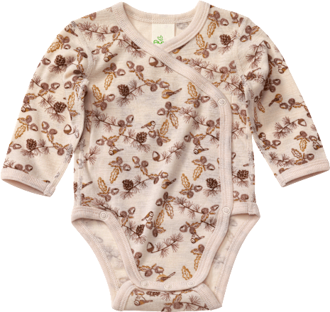 Wickelbody aus Merinowolle, beige, Gr. 62/68 ALANA
