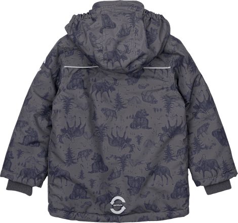 Schneejacke mit Fleece-Futter & Wald-Muster, grau, Gr. 122/128 Mikk-Line