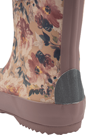 Gummistiefel mit Blumen-Muster, braun & rosa, Gr. 26/27 Mikk-Line