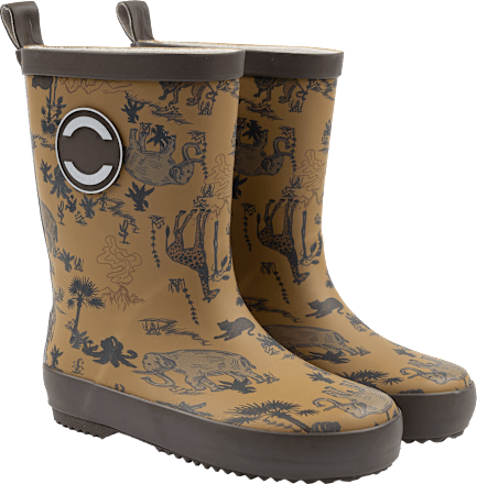 Gummistiefel mit Safari-Muster, braun, Gr. 28/29 Mikk-Line