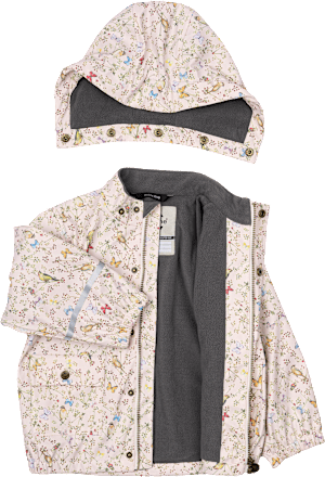 Regenjacke gefüttert mit Schmetterling-Muster, beige, Gr. 122/128 Mikk-Line