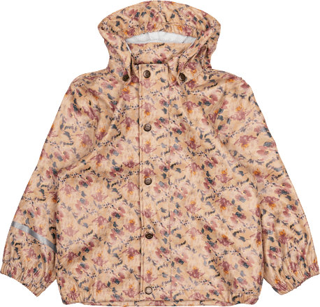 Regenjacke mit Blumen-Muster, braun & rosa, Gr. 110/116 Mikk-Line