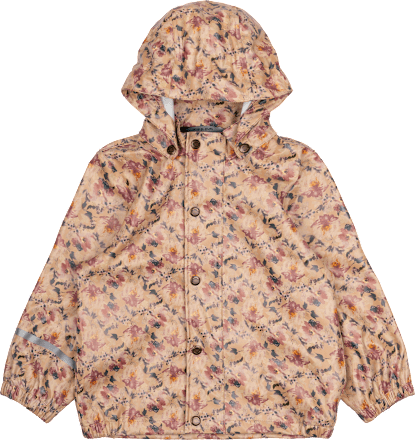 Regenjacke mit Blumen-Muster, braun & rosa, Gr. 122/128 Mikk-Line