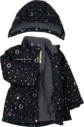 Winterjacke mit Sternen-Muster, blau, Gr. 110/116 Mikk-Line