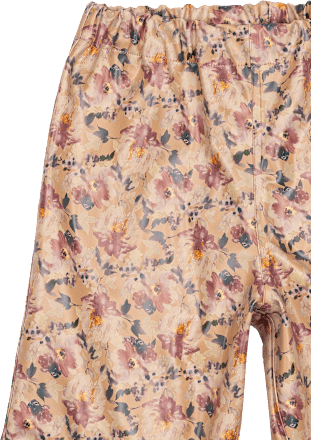Regenhose mit Blumen-Muster, braun & rosa, Gr. 110/116 Mikk-Line