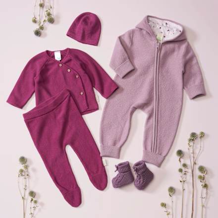 Overall mit Wolle & Mitwachsfunktion, lila, Gr. 62/68 ALANA