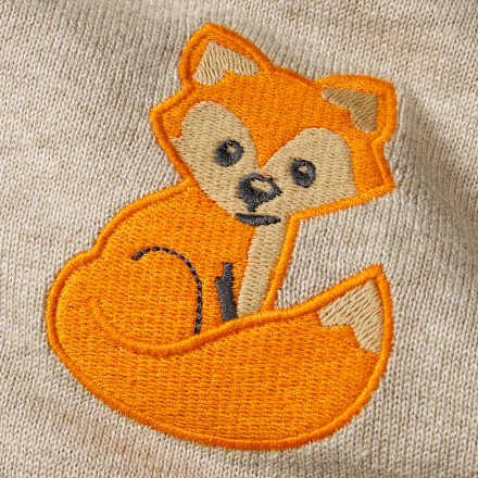 Pullover aus Strick mit Fuchs-Stickerei, beige, Gr. 68 ALANA