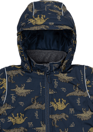 Winterjacke mit Dino-Muster, blau, Gr. 98/104 Mikk-Line