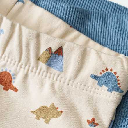 Leggings mit Ripp-Struktur + Dino-Muster, blau, Gr. 68 ALANA