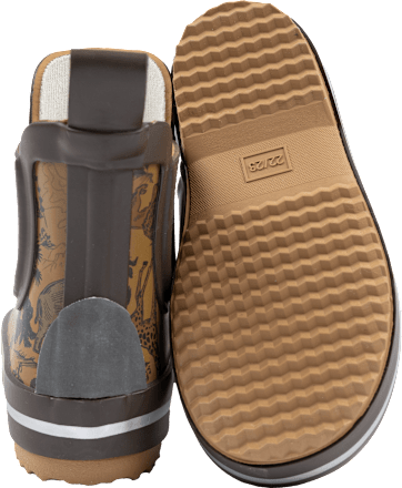 Gummistiefel mit Safari-Muster + kurzem Schaft, braun, Gr. 22/23 Mikk-Line