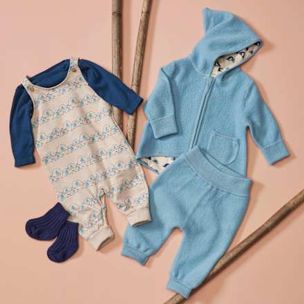 Jacke mit Wolle & Mitwachsfunktion, blau, Gr. 62/68 ALANA