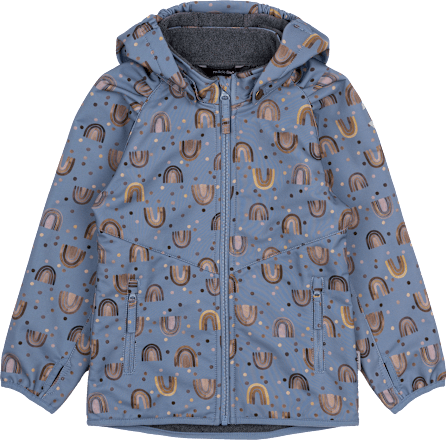 Softshelljacke mit Regenbogen-Muster, blau, Gr. 122/128 Mikk-Line