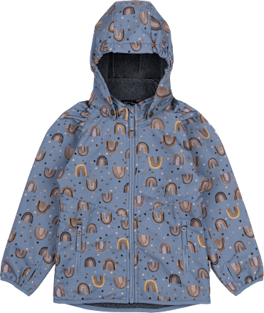 Softshelljacke mit Regenbogen-Muster, blau, Gr. 122/128 Mikk-Line