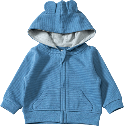 Jacke mit Ripp-Struktur & Kapuze, blau, Gr. 68 ALANA