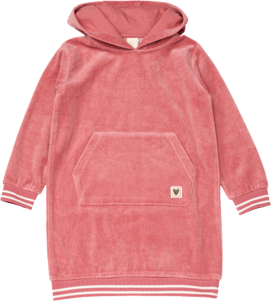 Kleid aus Velours mit Kapuze, rosa, Gr. 128 ALANA