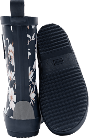 Gummistiefel mit Blumen-Muster, blau, Gr. 24/25 Mikk-Line