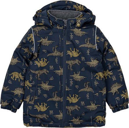 Winterjacke mit Dino-Muster, blau, Gr. 98/104 Mikk-Line