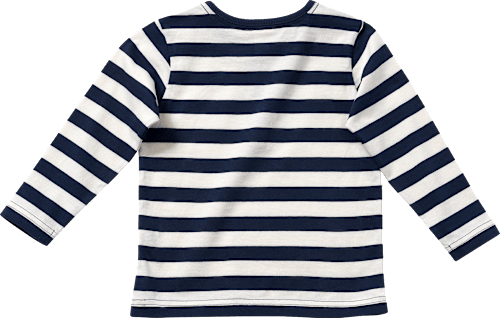 Langarmshirt mit Ringel-Muster, blau & weiß, Gr. 128 ALANA