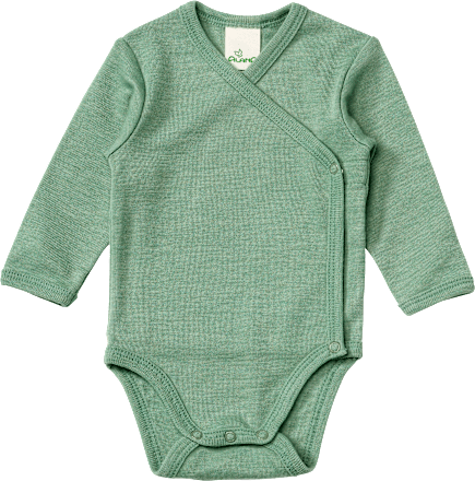Wickelbody aus Bio-Wolle & Seide, grün, Gr. 62/68 ALANA