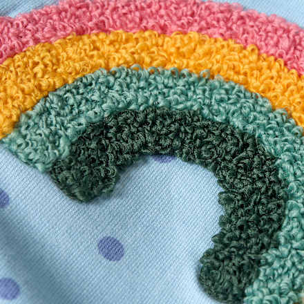 Sweatshirt mit Regenbogen-Applikation, blau, Gr. 110 ALANA