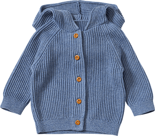 Strickjacke mit Kapuze, blau, Gr. 68 ALANA