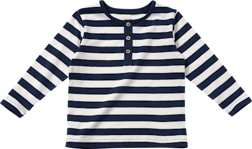 Langarmshirt mit Ringel-Muster, blau & weiß, Gr. 122 ALANA