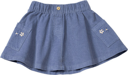 Rock aus Cord mit Blumen-Stickerei, blau, Gr. 128 ALANA