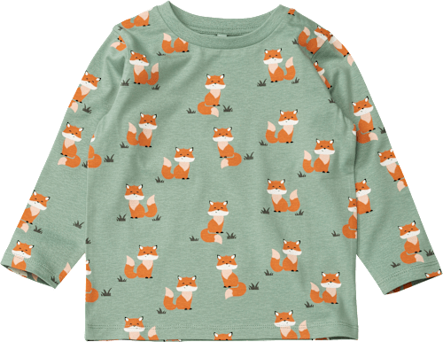 Langarmshirt mit Fuchs-Muster, grün, Gr. 104 ALANA