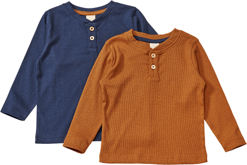 Langarmshirts, blau + braun, Gr. 116 ALANA