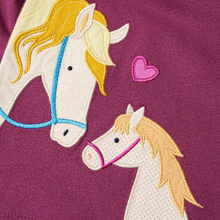 Langarmshirt mit Pferde-Motiv, lila, Gr. 98 ALANA