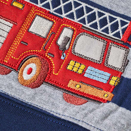 Sweatshirt mit Feuerwehrauto-Applikation, blau, Gr. 98 ALANA