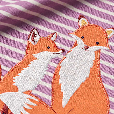 Langarmshirt mit Fuchs-Applikation, lila, Gr. 104 ALANA