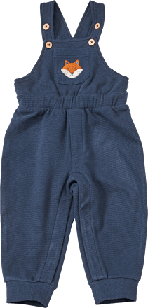 Latzhose mit Fuchs-Stickerei, blau, Gr. 74 ALANA