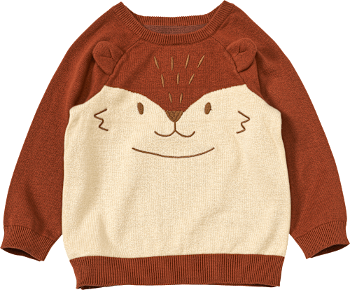 Pullover aus Strick mit 3D-Fuchsohren-Applikation, braun, Gr. 104 ALANA