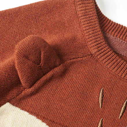 Pullover aus Strick mit 3D-Fuchsohren-Applikation, braun, Gr. 104 ALANA