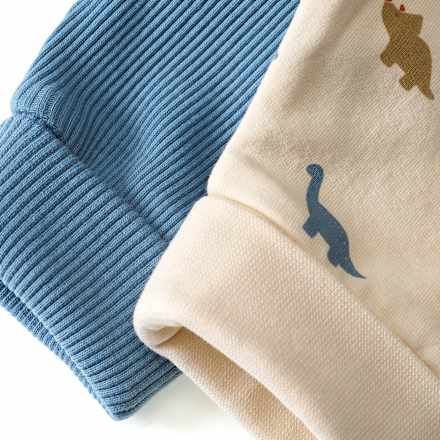 Leggings mit Ripp-Struktur + Dino-Muster, blau, Gr. 68 ALANA