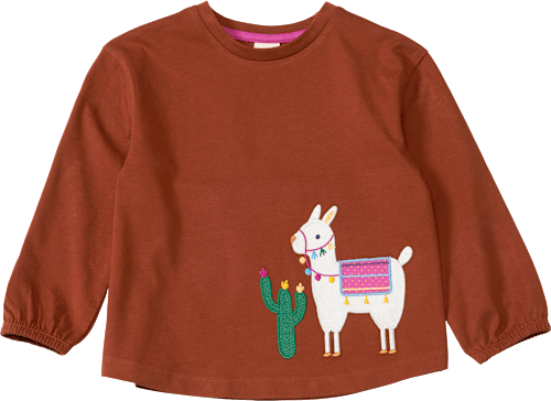 Langarmshirt mit Alpaka-Motiv, braun, Gr. 98 ALANA