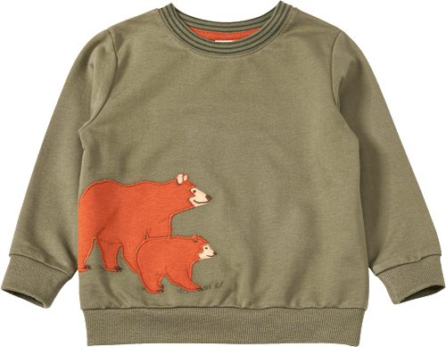 Sweatshirt mit Bären-Applikation, grün & braun, Gr. 92 ALANA