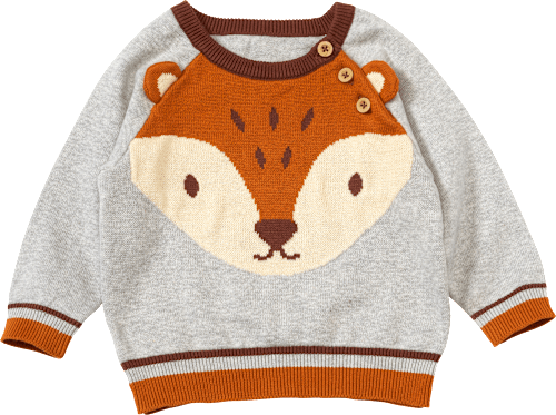 Pullover aus Strick mit 3D-Applikation, grau, Gr. 74 ALANA