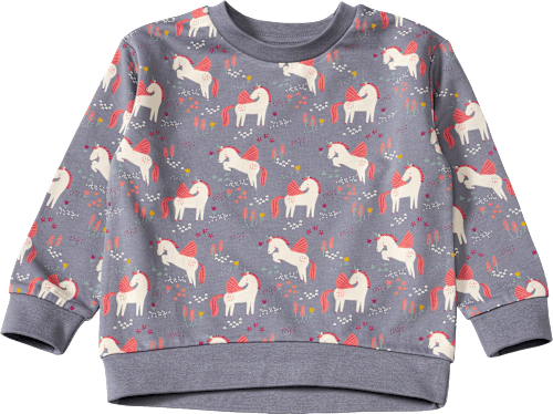 Sweatshirt mit Einhorn-Muster, grau, Gr. 128 ALANA