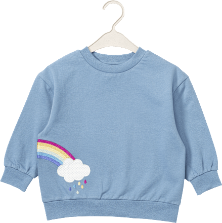 Sweatshirt mit Regenbogen-Motiv, blau, Gr. 92 ALANA