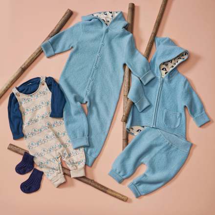 Set mit Langarmshirt & Strampler, beige + blau, Gr. 62 ALANA