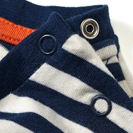 Langarmshirt mit Ringeln & Raketen-Motiv, blau & weiß, Gr. 80 ALANA